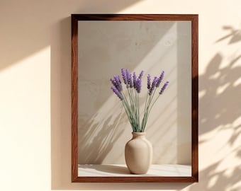 Lavendel Blumenvase, minimalistische Blumenvase, minimalistische Blumenvase, Lavendel (Digitaler Download)