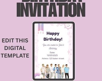 Invito digitale modificabile BTS