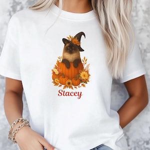 Personalized Seal Ragdoll Cat Fall Shirt, Ragdoll Cat Gift, Cute Kitten Tee, Halloween Gift, Spooky Season Shirt, Cottagecore Shirt