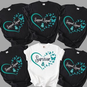 Custom Ovarian Cancer Survivor Shirt, Teal Ribbon Matching Shirt, Group Awareness,Team Support Tee,Fundraisers & Events Matching Walk Shirts