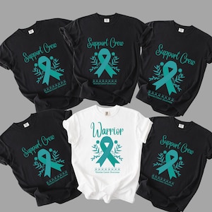 Custom Ovarian Cancer Warrior Shirt, Teal Ribbon Matching Shirt, Group Awareness,Team Support Tee,Fundraisers & Events Matching Walk Shirts