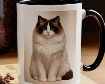 Custom Seal Bicolor Ragdoll Cat Mug, Personalized Cat Lover Gift, Ragdoll Cat Coffee Cup, Ragdoll Mug, Ragdoll Lover Gift, Feline Mug