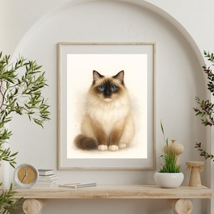 Watercolour Seal Ragdoll Cat Wall Art, Ragdoll Cat Gift, Museum-Grade Fine Art Print, Giclée print, Cat Lover Gift,  Ragdoll Cat Owners,