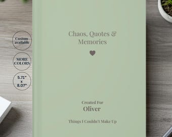 Personalized Kids Quote Book, Chaos Quotes & Memories Journal, Funny Toddler Quote Book, Custom Kids Memory Journal, Gift for Moms, New Dads