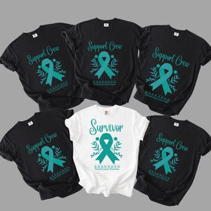 Custom Ovarian Cancer Survivor Shirt, Teal Ribbon Matching Shirt, Group Awareness,Team Support Tee,Fundraisers & Events Matching Walk Shirts