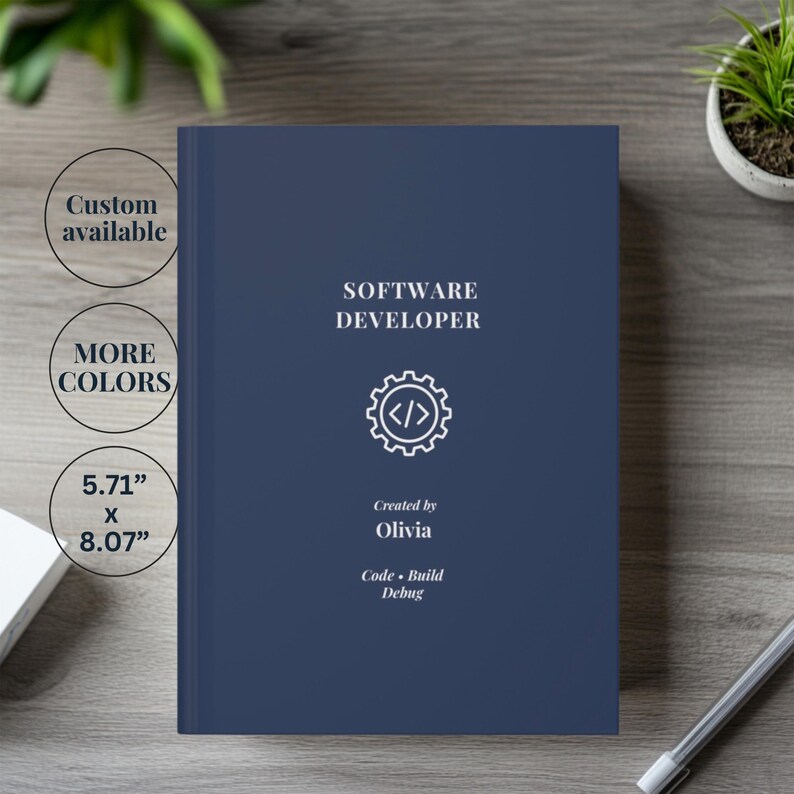 Personalized Software Developer Journal, Coding Planner Notebook, Programmer Notebook, Software Engineer Gift, Graduate Gift imagem 1
