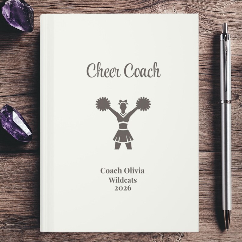 Cheer Note Book Personalized Cheer Coach Journal, Custom Name Cheerleading Coach ...