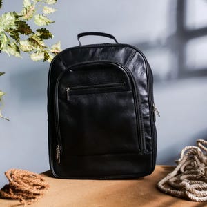 Trio de sacs à dos en cuir - Sac d'ordinateur portable fait main pour homme et femme, sac de voyage de bureau, sac d'école, sac d'université, cadeau pour lui ou elle
