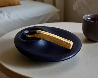 Personalized Handmade Concrete Incense Holder - Modern Palo Santo Burner - Ritual Smudge Bowl