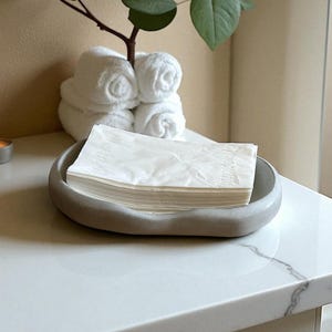 Handmade Organic Concrete Tray: Modern Minimalist Home Decor