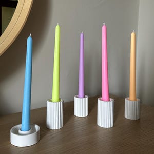 Scented Neon Beeswax Taper Candles - Funky Home Decor - 5-Pack