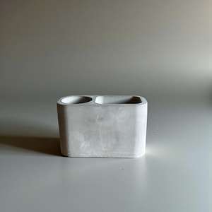 Concrete Toothbrush Holder, Bathroom Organizer, Minimalist Toothpaste Holder, Modern Farmhouse Bath Decor