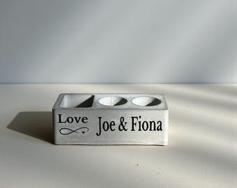 Personlig tandborste- och groomingorganisatör i betong, minimalistisk badrumslåda för elektrisk tandborste och rakhyvel