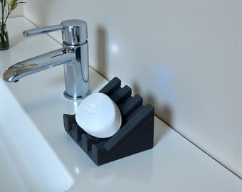 Porte-savon et porte-éponge en béton - Bac d'évier autovideur - Organiseur de salle de bain résistant à l'eau