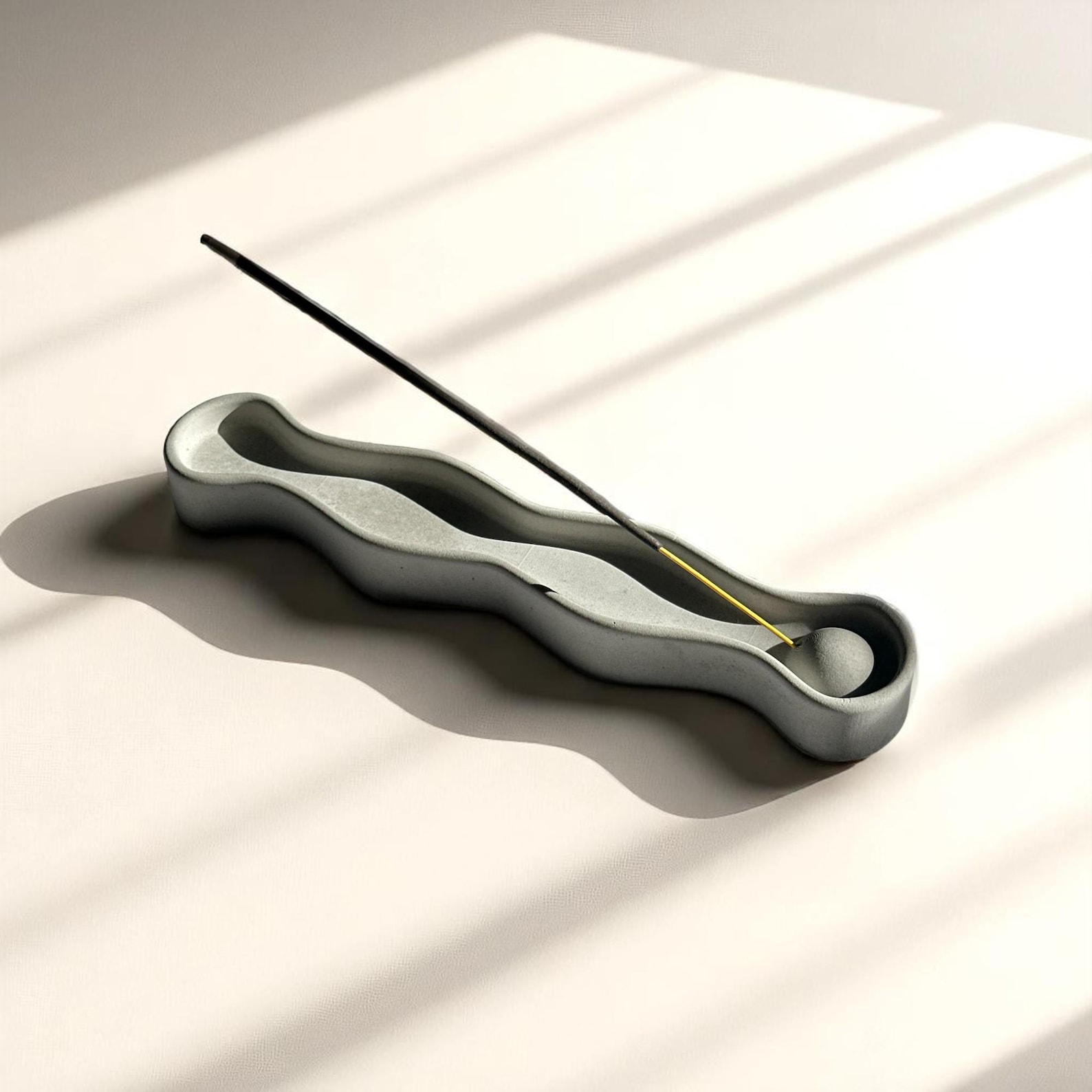 Wavy Concrete Incense Holder