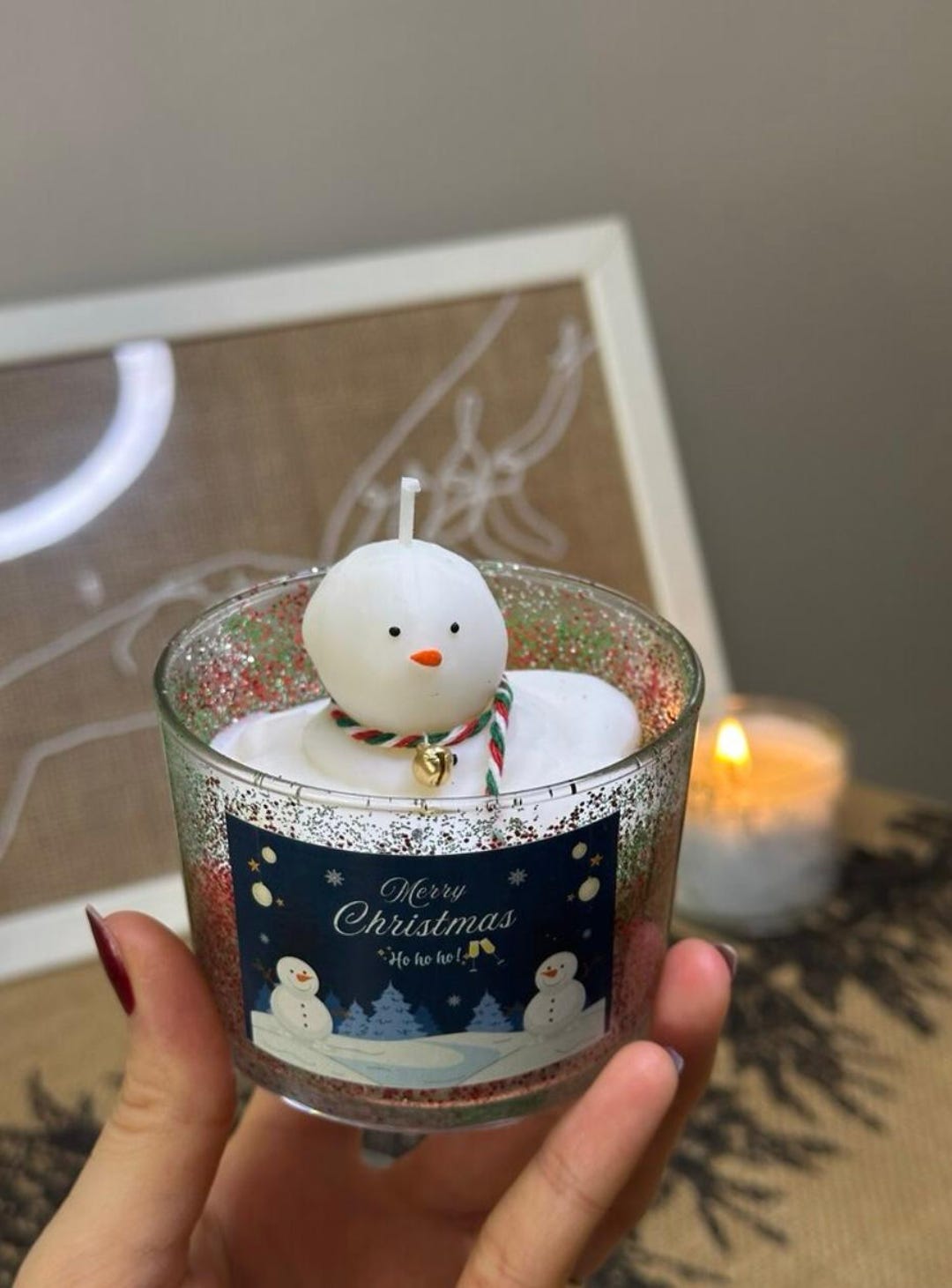 Handmade Snowman Christmas Candle – Soy Wax Holiday Decor Gift | Winter ...