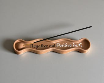 Queimador de incenso personalizado em concreto, bandeja decorativa zen feita à mão, presente minimalista de aromaterapia para meditação, ioga ou spa em casa.