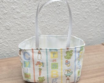 Petite Tote - alphabet stripes
