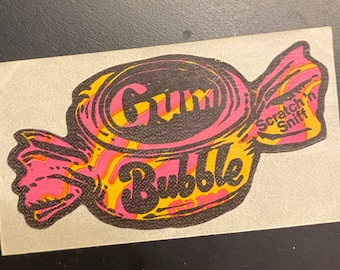 Vintage 80s Scratch n Sniff Stickers 3M Die Cut: Bubble Gum