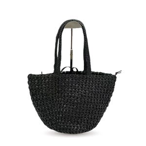 Borsa tote in rafia intrecciata