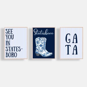 Georgia Southern University Digital Prints, Set of 3