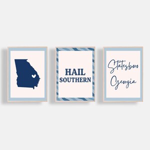 Georgia Southern University Digital Prints, Set of 3
