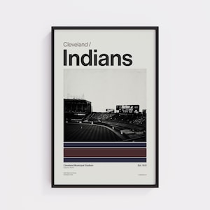 Cleveland Indians Poster: Retro Baseball Stadium Art Print