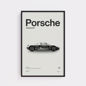 Impression Porsche 911 Turbo : décoration murale voiture de sport minimaliste