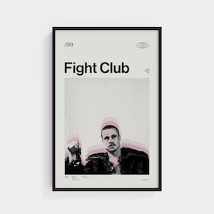 Fight Club Poster – Cult Movie Wall Art, Tyler Durden Print, Minimalist Wall Art, Framed or Unframed, Free Shipping