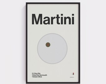 Martini Poster: Mid-Century Modern Cocktail Print - Bar Wall Art
