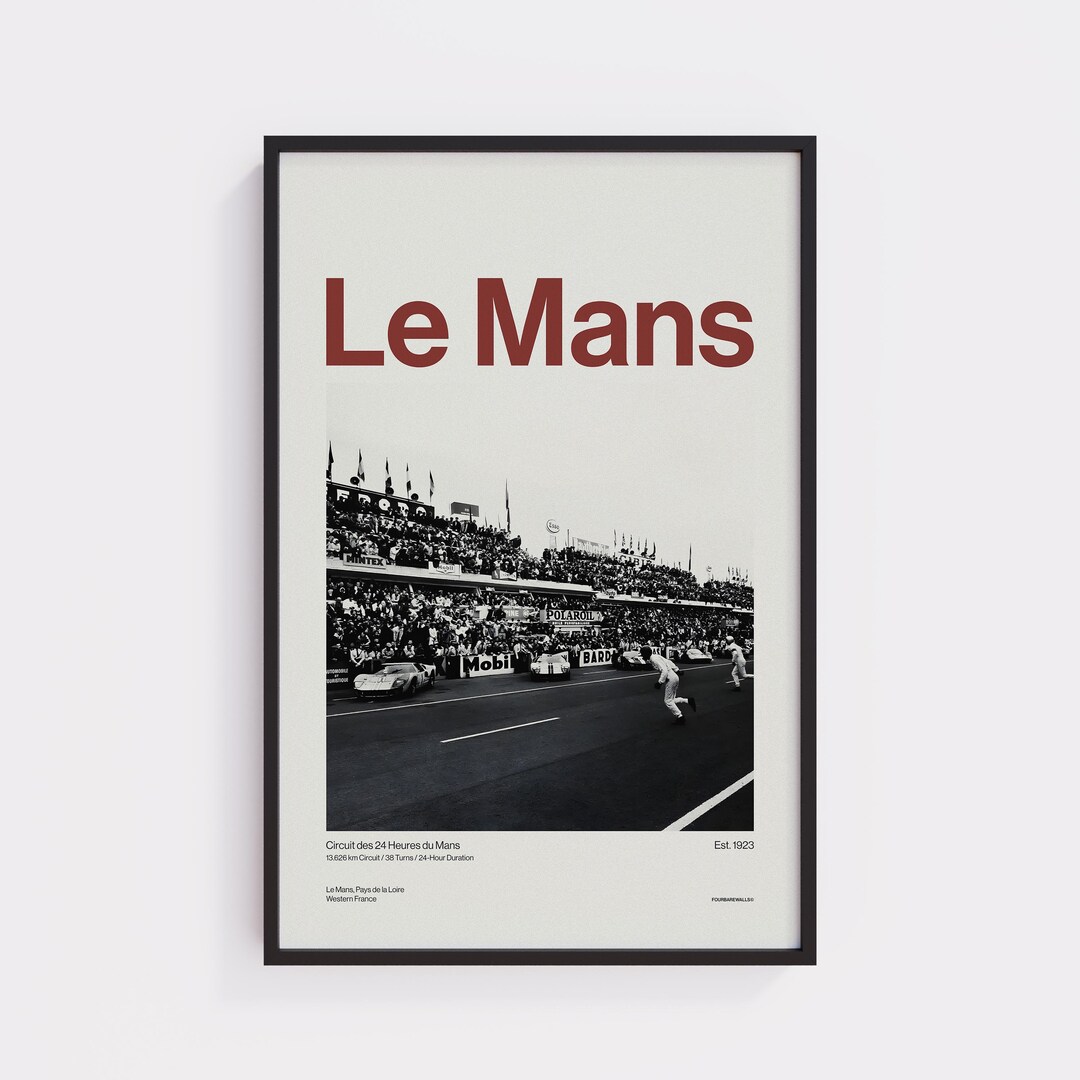1966 Le Mans Ford GT40 Poster: Historic Race Car Art - Etsy