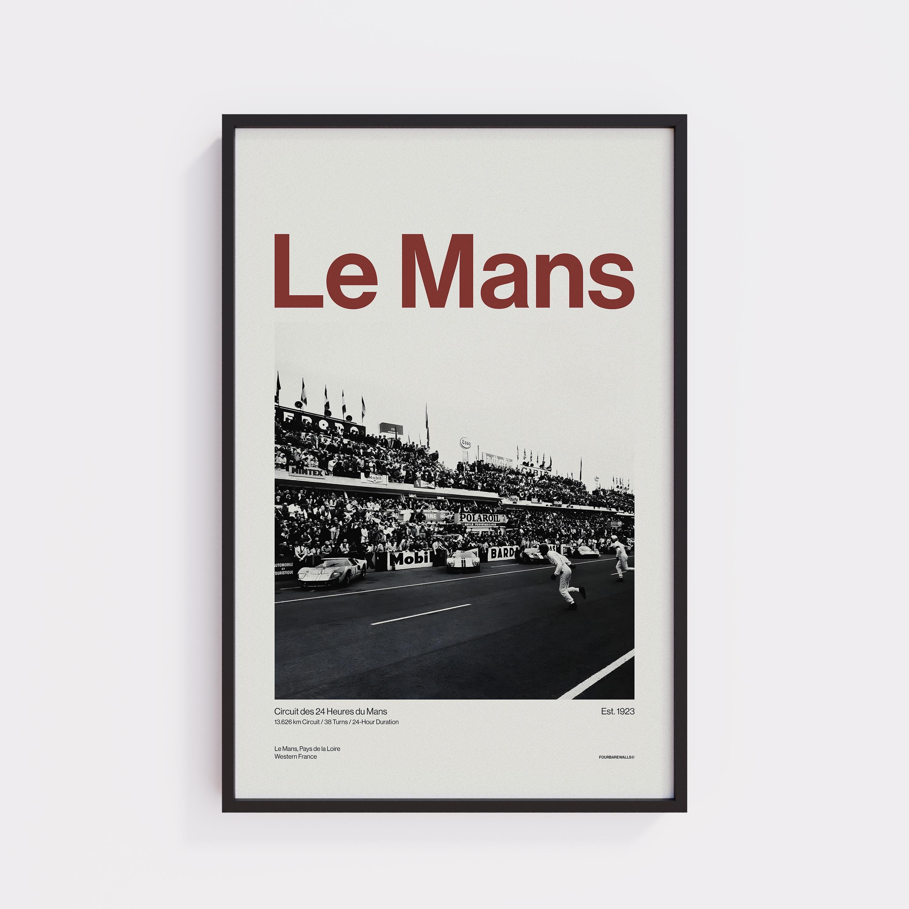 1966 Le Mans Ford GT40 Poster: Historic Race Car Art - Etsy
