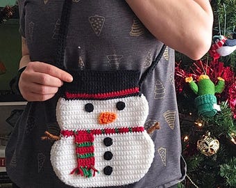 Snowman Crochet Crossbody Bag Pattern