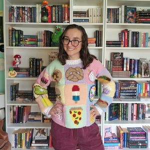 Customizable Crochet Food Tapestry Square Sweater and Tote Bag Pattern – PDF Instant Download