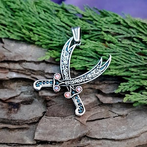 Silver Pendant Hz. Ali Zulfiqar Sword | Men's Accessory | Father's Day Gift | Gift for Him