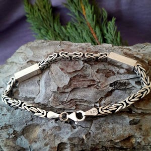 Men&#39;s Silver King Chain Bracelet,Masculine Statement Jewelry,Father&#39;s Day Gift for Him,Boyfriend Gift,Men&#39;s Accessory, Gift for dad, Gift