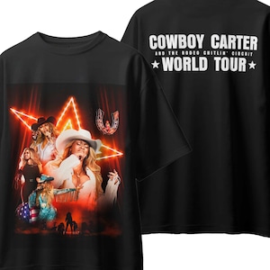 Archivos PNG de diseño digital frontal y posterior de Cowboy Carter Fanart Beyoncé Descarga instantánea