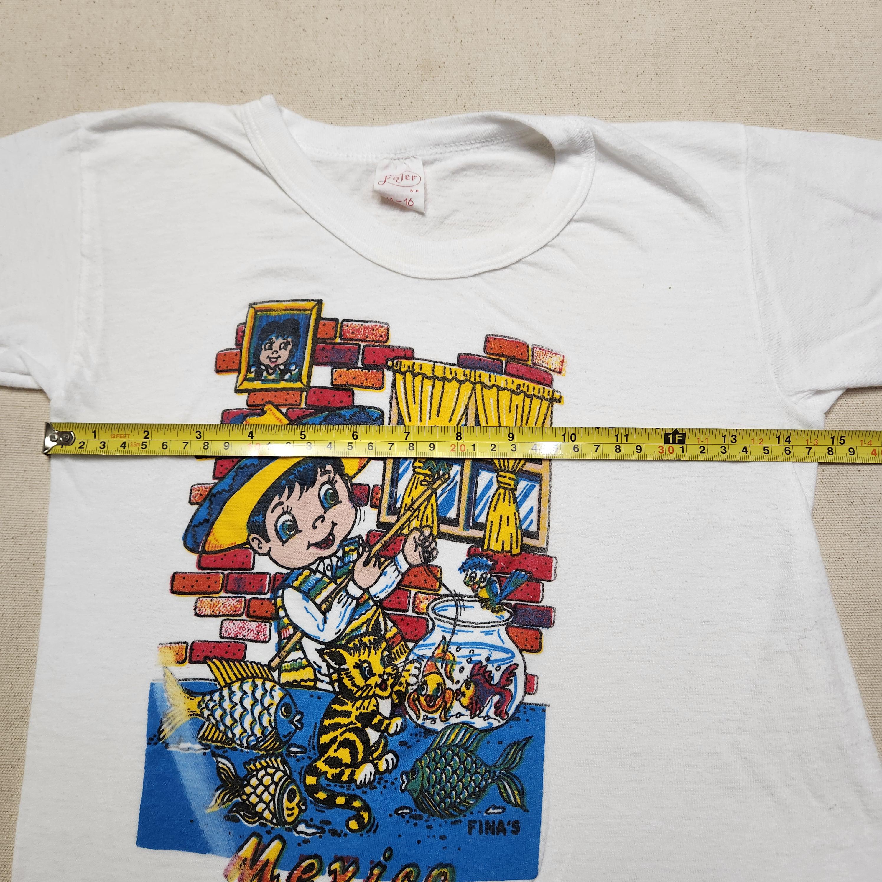 Vintage 80s Mexico Souvenir Tshirt: Fish, Cat & Boy Print image 7