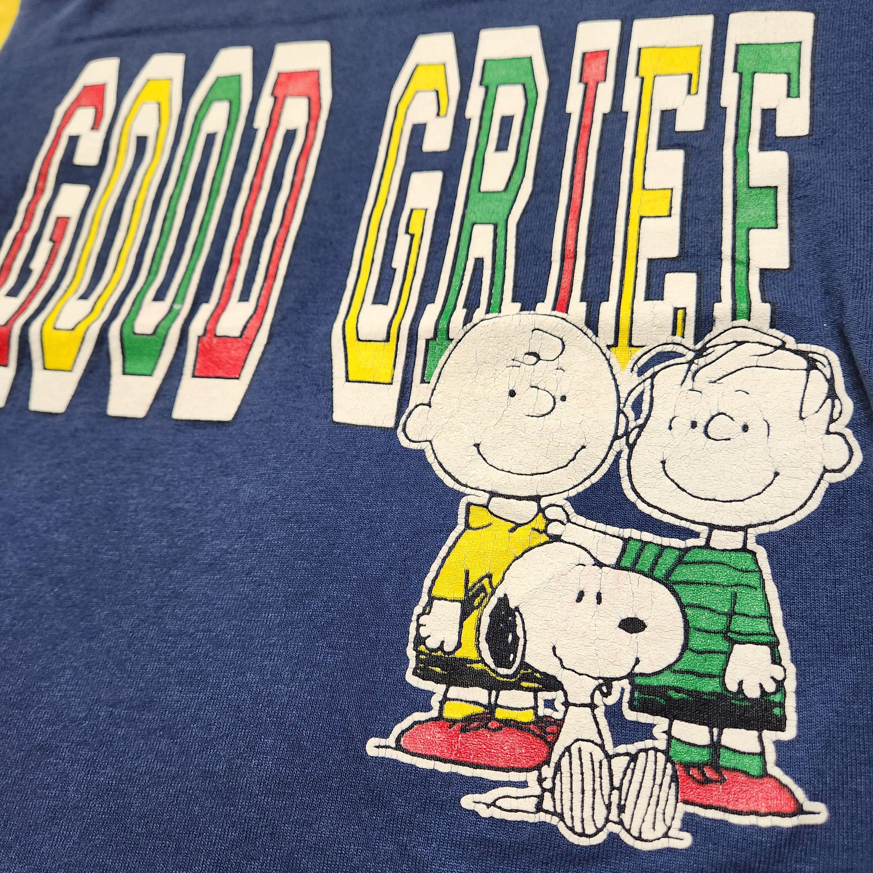 90s Peanuts Snoopy Good Grief Color Block Hooded Tee Shirt (Kids 4/5y) image 7