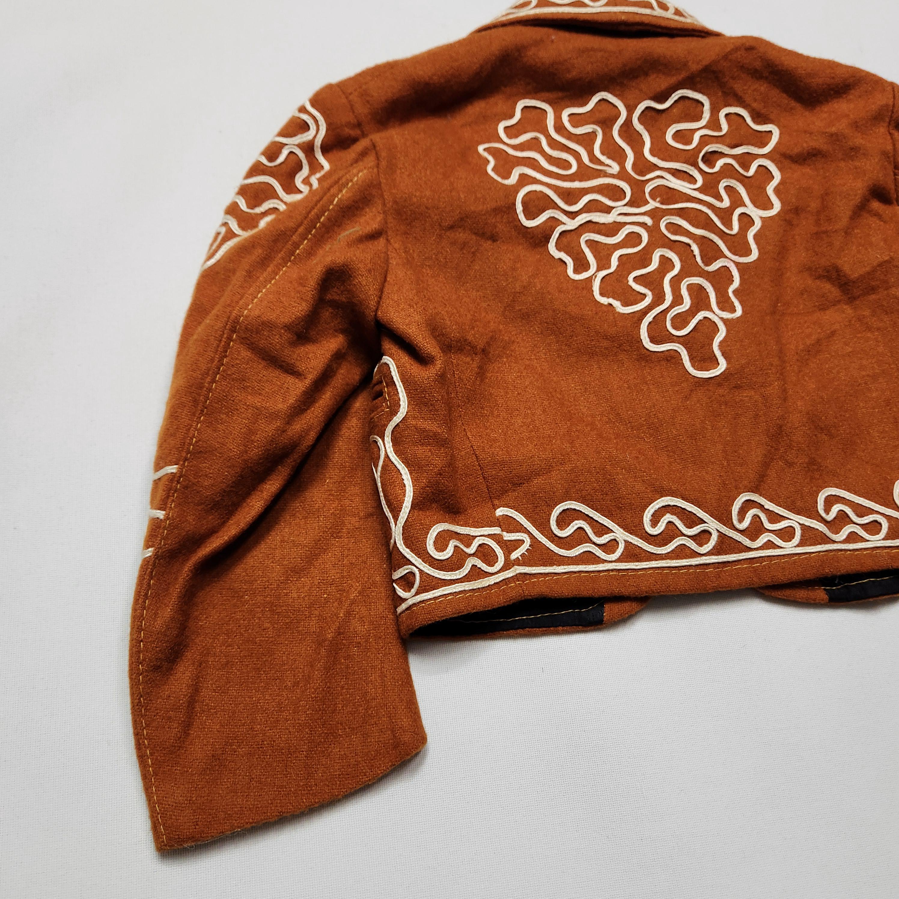 Vintage 60s 70s Embroidered Wool Charro Mariachi Bolero Jacket Toddler 2/3T image 9