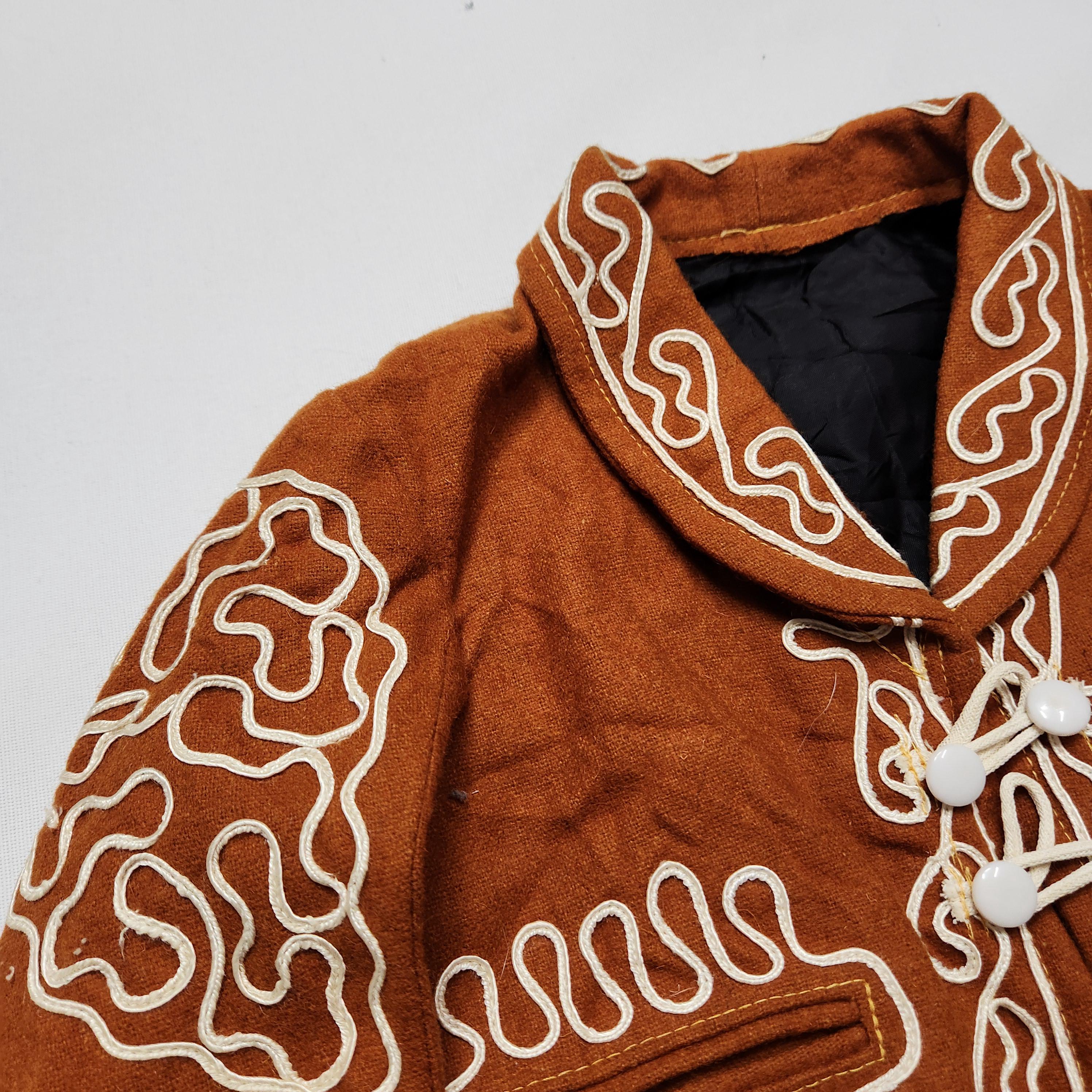 Vintage 60s 70s Embroidered Wool Charro Mariachi Bolero Jacket Toddler 2/3T image 5