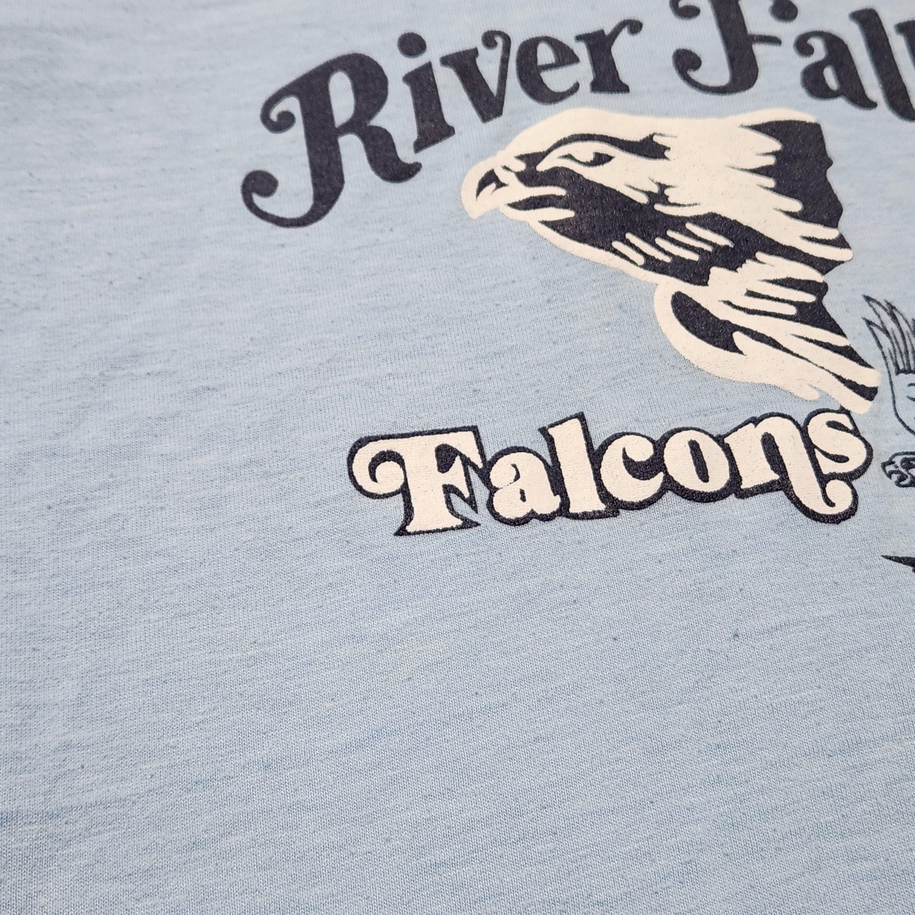 Vintage 70s Champion UW River Falls Falcons Ringer Tee Kids 2/3y image 6
