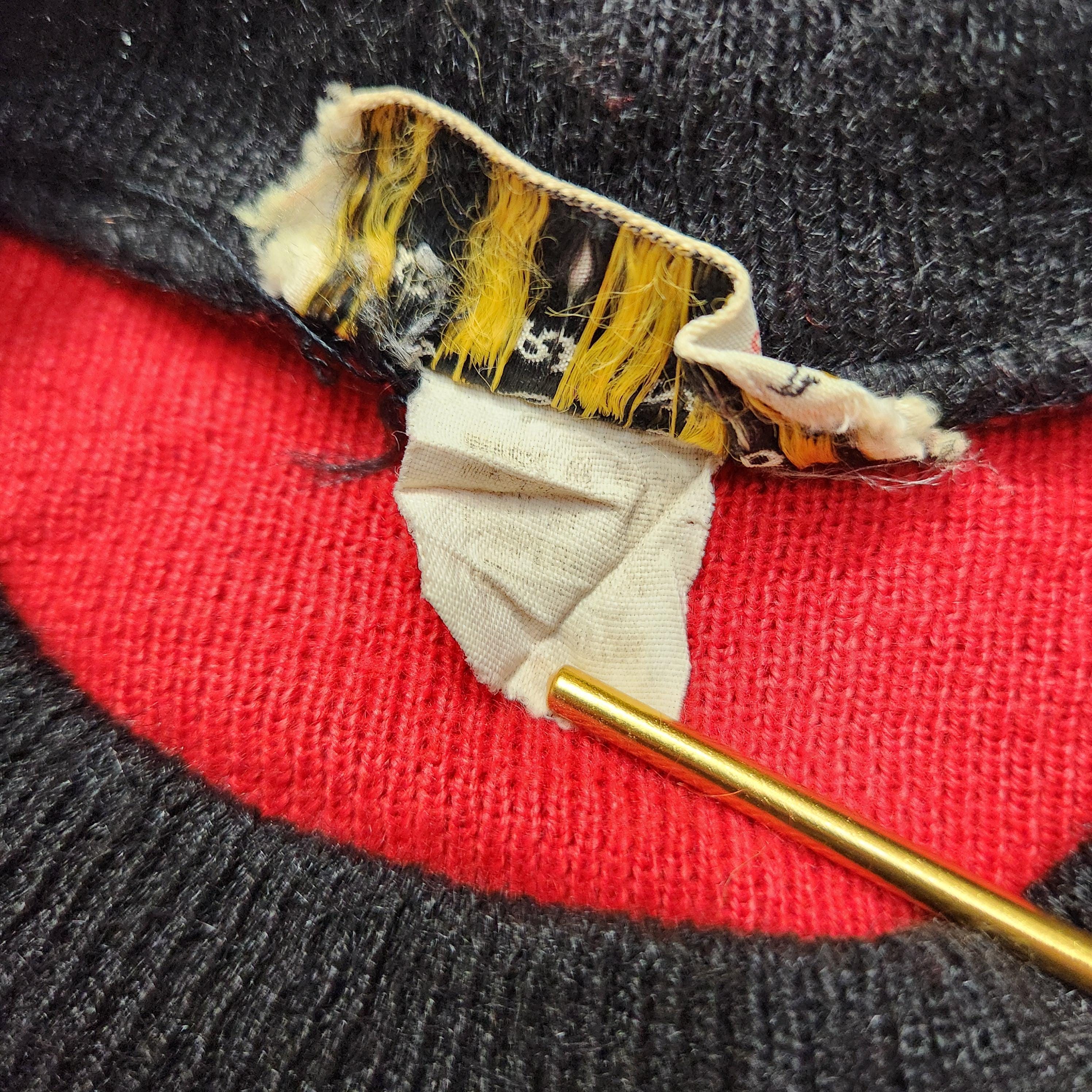 Vintage 85 Cheerleader Sweater Natalie Red Black White Chenille Patch image 9