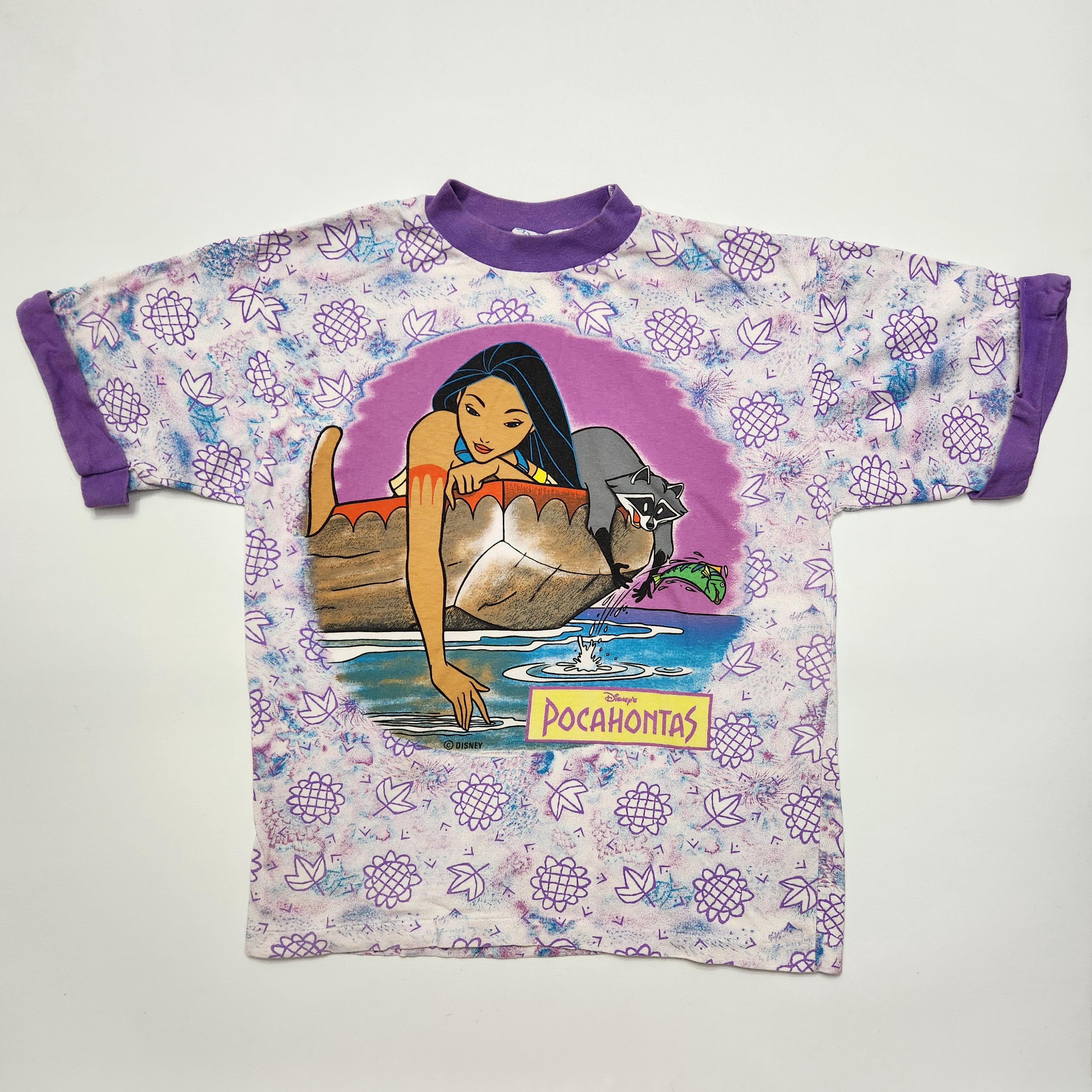 Vintage 90s Disney Pocahontas Graphic Ringer T-shirt (youth XS/S 