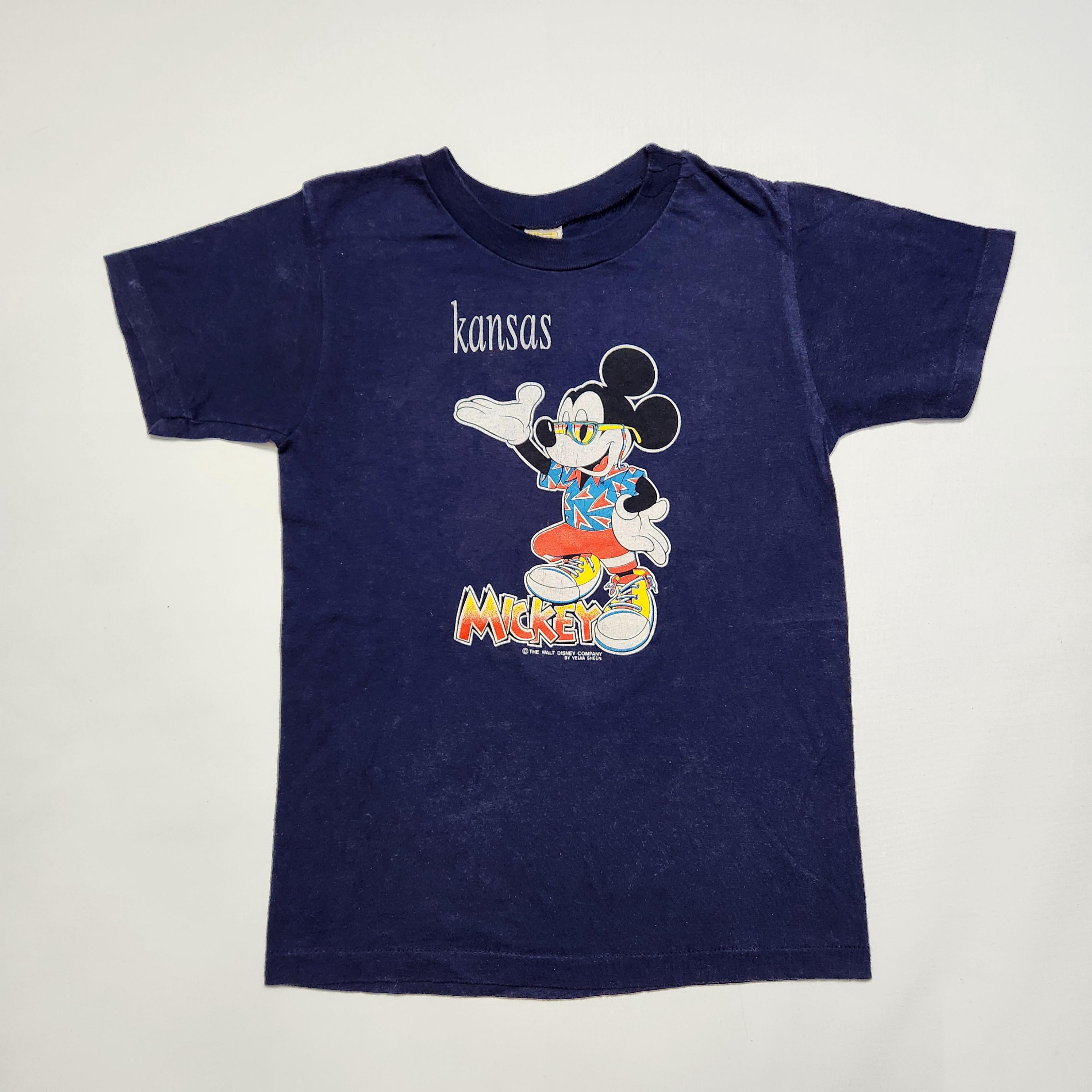 Vintage Mickey Mouse Kansas Navy T-shirt (7-9y)