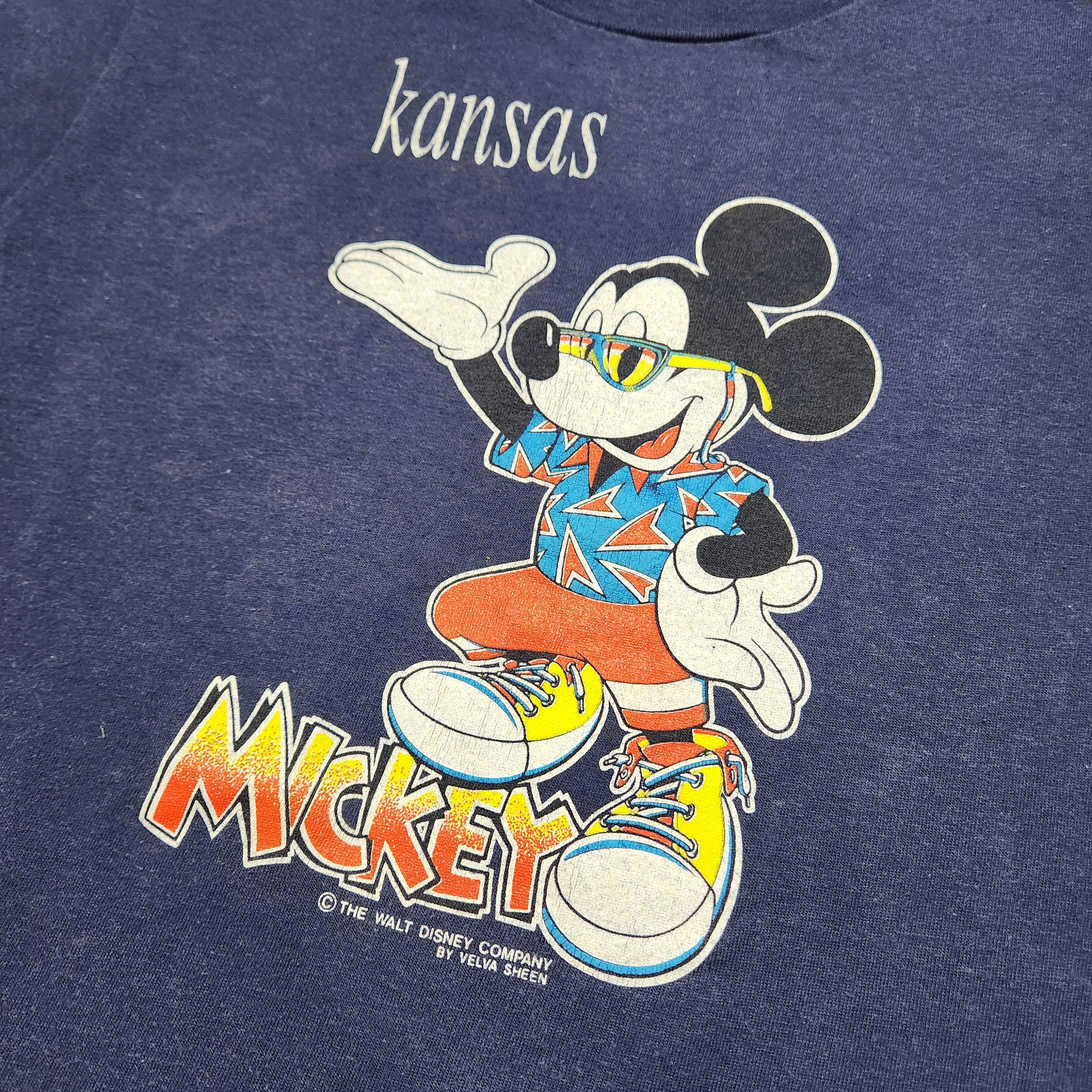 Vintage Mickey Mouse Kansas Navy T-shirt (7-9y) image 4