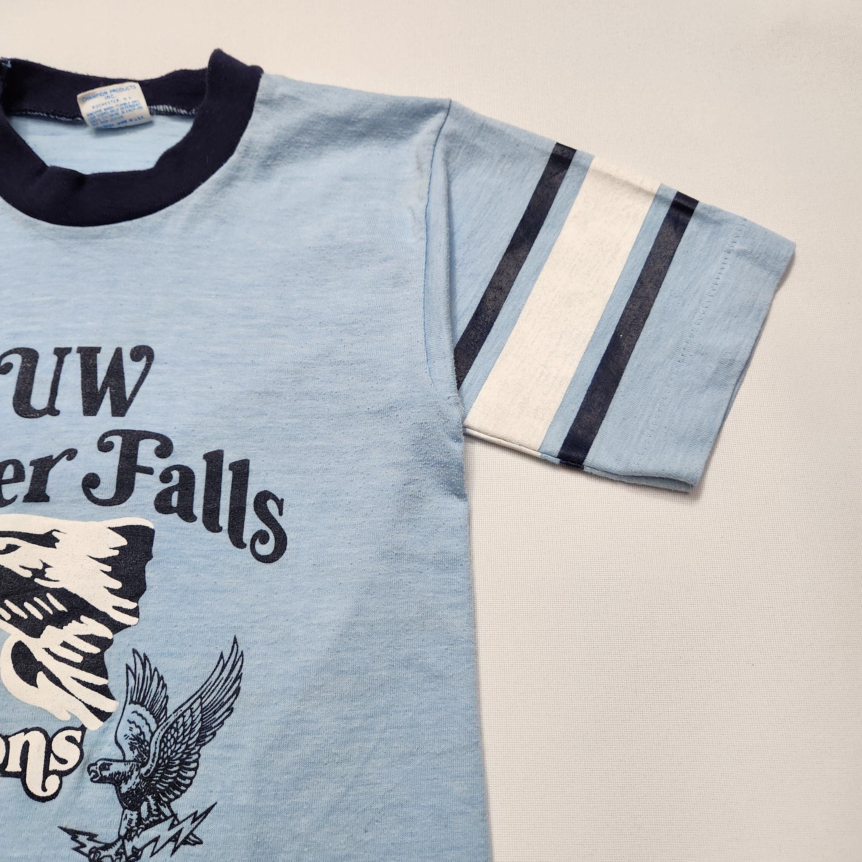 Vintage 70s Champion UW River Falls Falcons Ringer Tee Kids 2/3y image 5