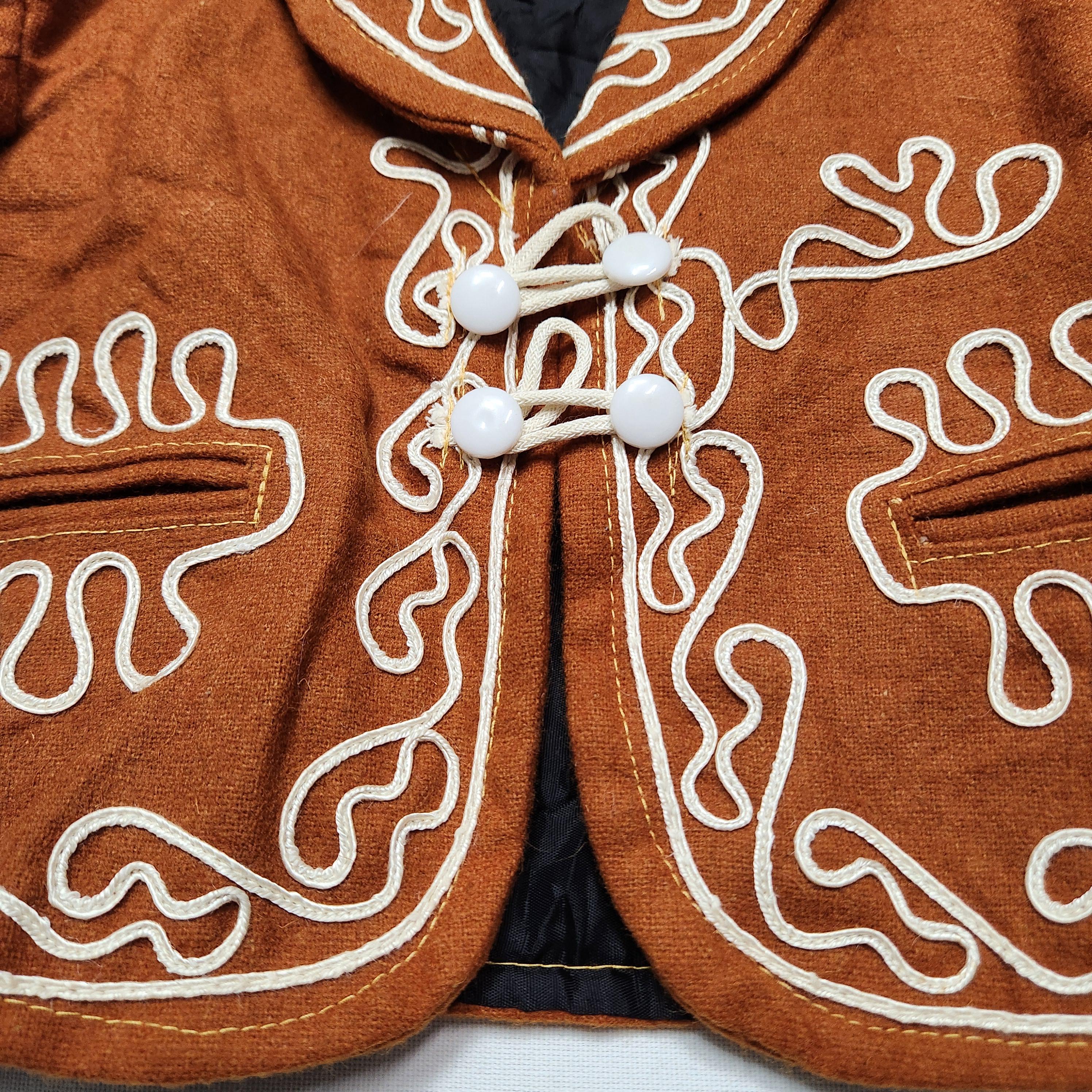 Vintage 60s 70s Embroidered Wool Charro Mariachi Bolero Jacket Toddler 2/3T image 6