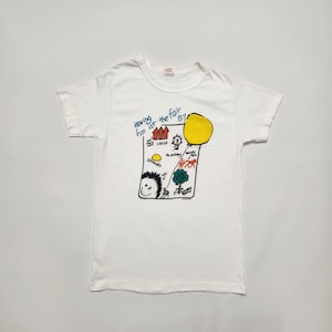 80s Kids Vintage Hanes Tag &quot;Having fun at the fair 87&quot; Hand Drawing Cute Fun Single Stitch Half Sleeve Art Tshirt/ 6y 7y 8y 9y / Made in USA