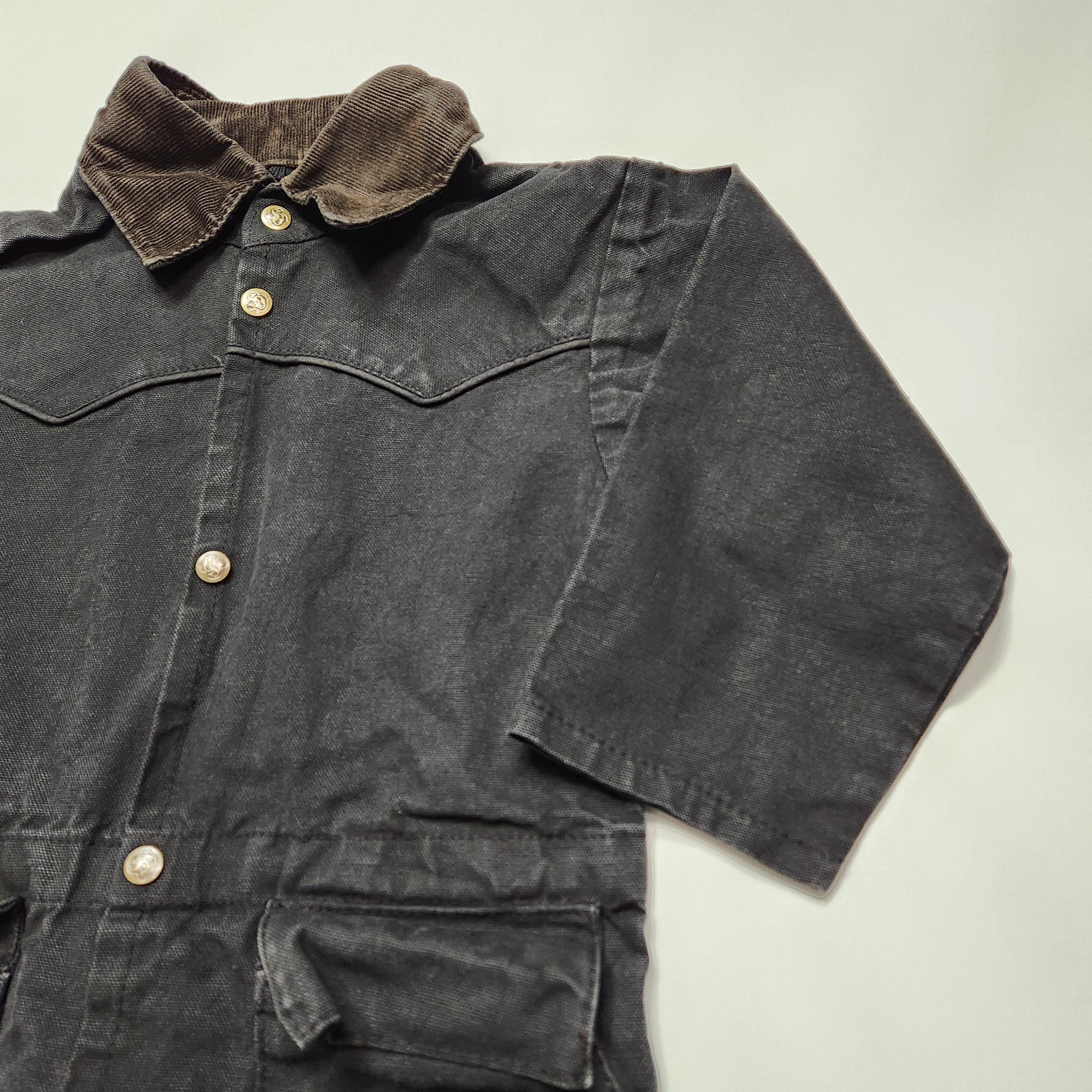 Vintage 90s Schaefer Outfitter Black Canvas Western Coverall Jumpsuit 2-3y image 2